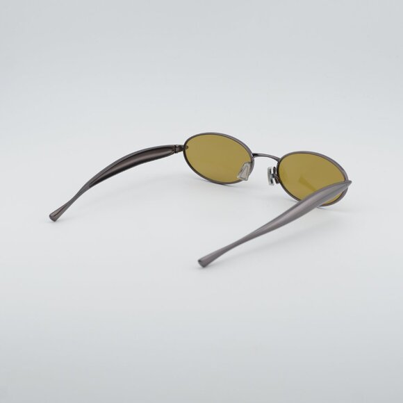 Bottega Veneta BV1386S 002 Sunglasses Dark Ruthenium Oval Frame, Yellow Lenses main image 8